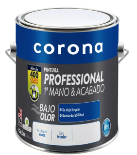 PINTURA CORONA PROFFESIONAL 1A MANO BLANCO 1GL