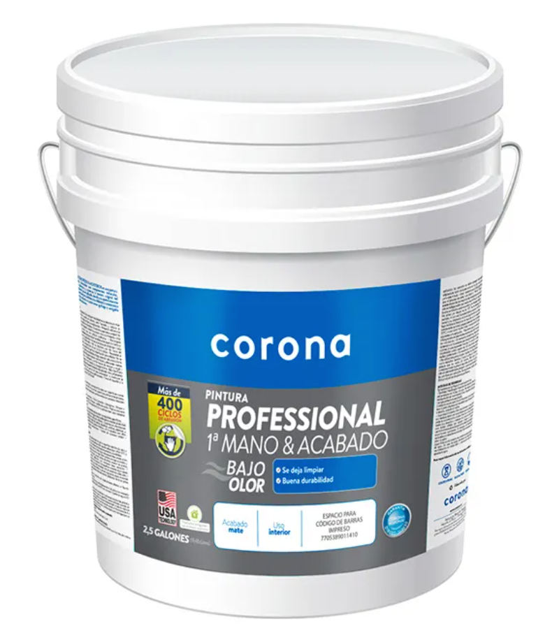 PINTURA CORONA PROFFESIONAL 1A MANO BLANCO 2.5GL