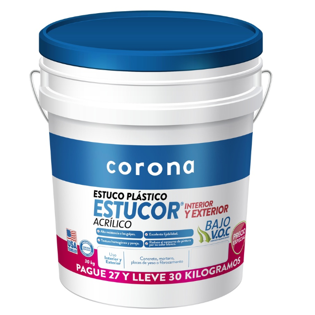 ESTUCO PLASTICO CORONA 28KG